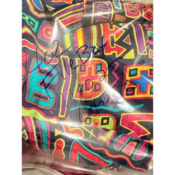 Vtg 80s Art to wear Ann Klein II 8 100% Silk Button-Up Shirt Abstract Retro - Picture 12 of 12